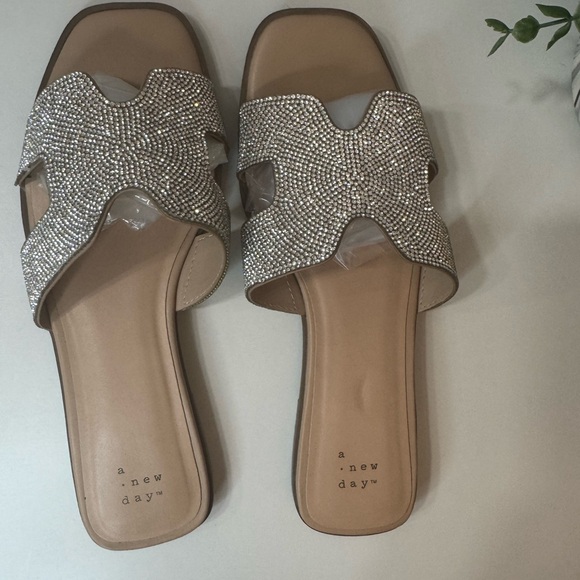 Sparkly Rhinestone Slide Sandals - Picture 3 of 3